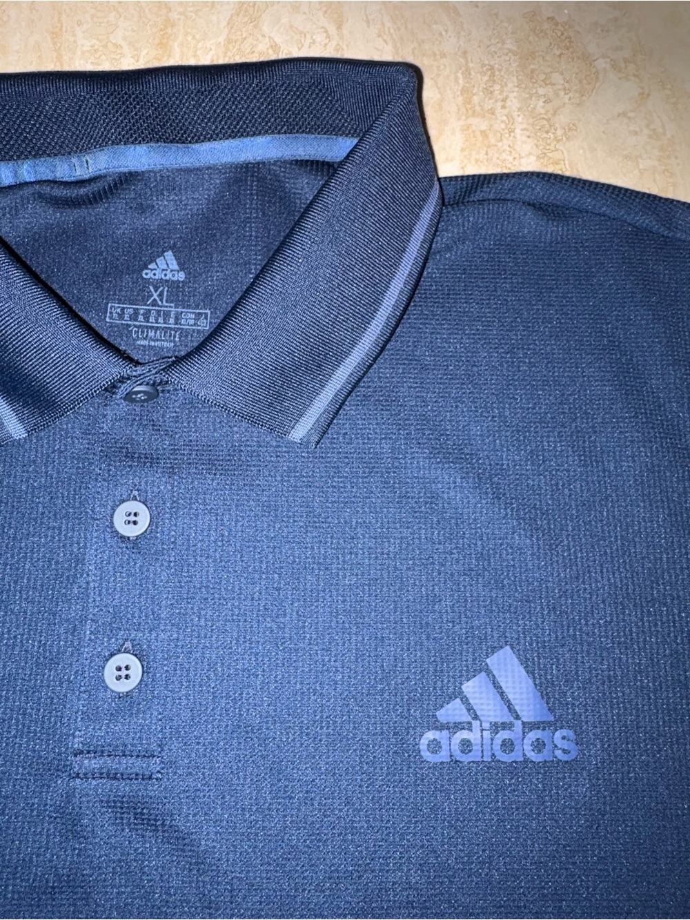 adidas XL Climalite Men's Dark Navy Polo with Logo